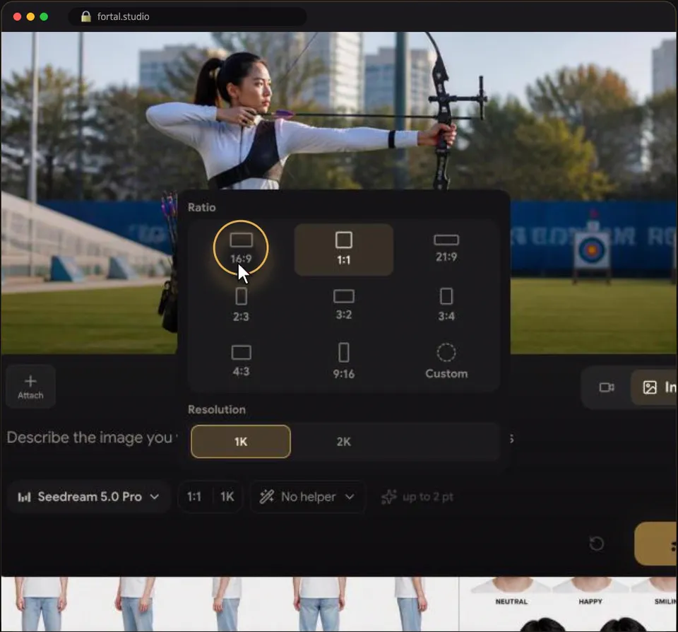 Screenshot of step 4: เลือกขนาดภาพ