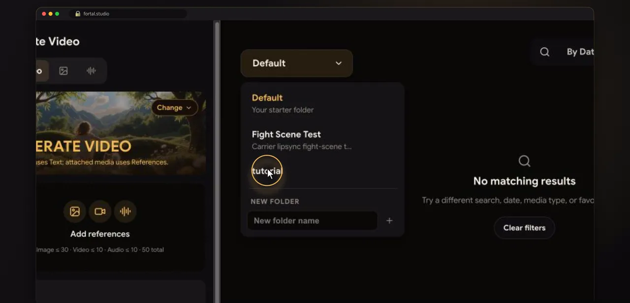 Screenshot of step 2: เลือกโฟลเดอร์เก็บงาน