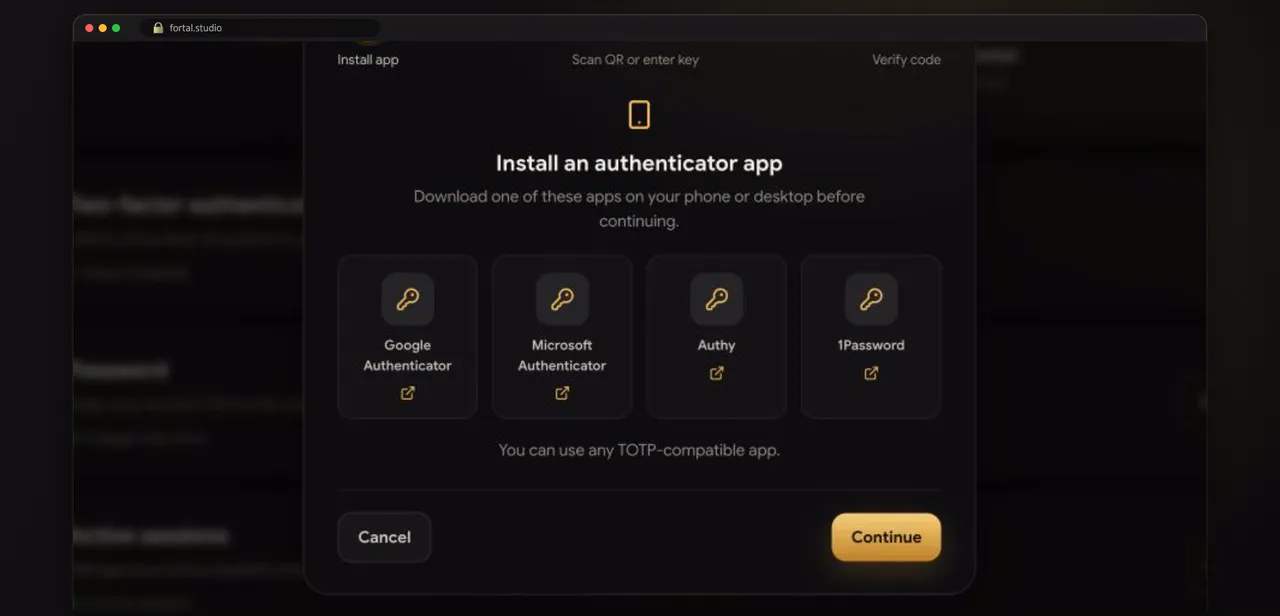 Screenshot of step 3: ติดตั้งแอปยืนยันตัวตน